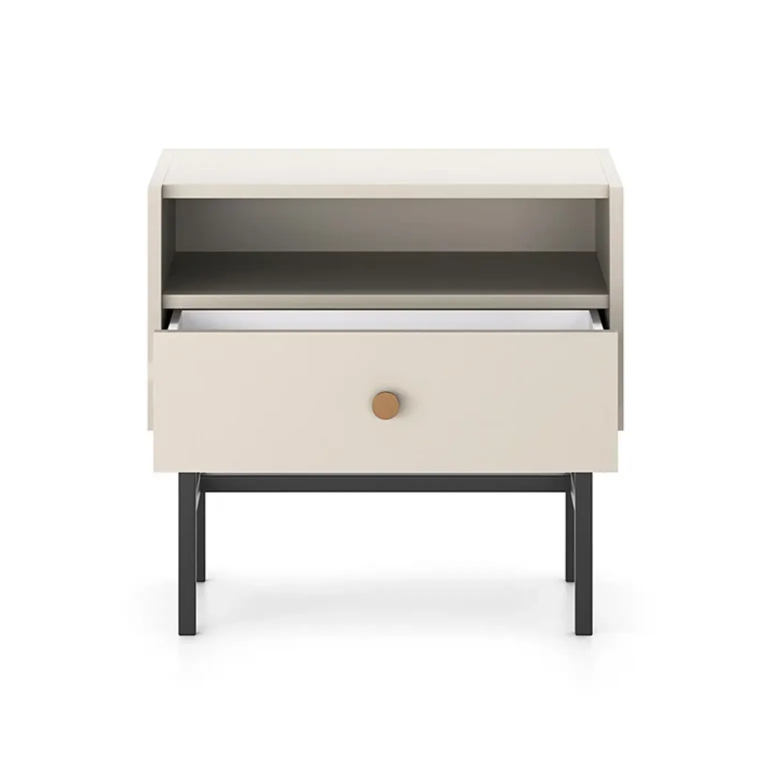 Comodino 55x52h cm 1 cassetto moderno beige Eterna