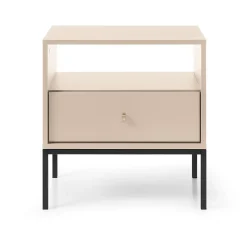 Comodino 54x56h cm 1 cassetto moderno beige Glory