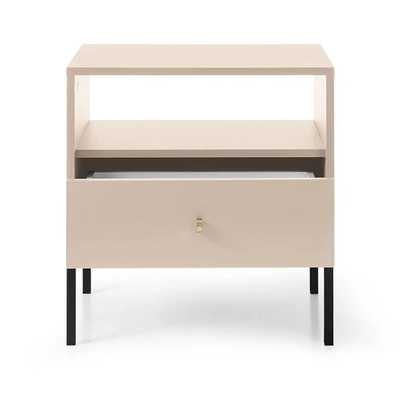 Comodino 54x56h cm 1 cassetto moderno beige Glory