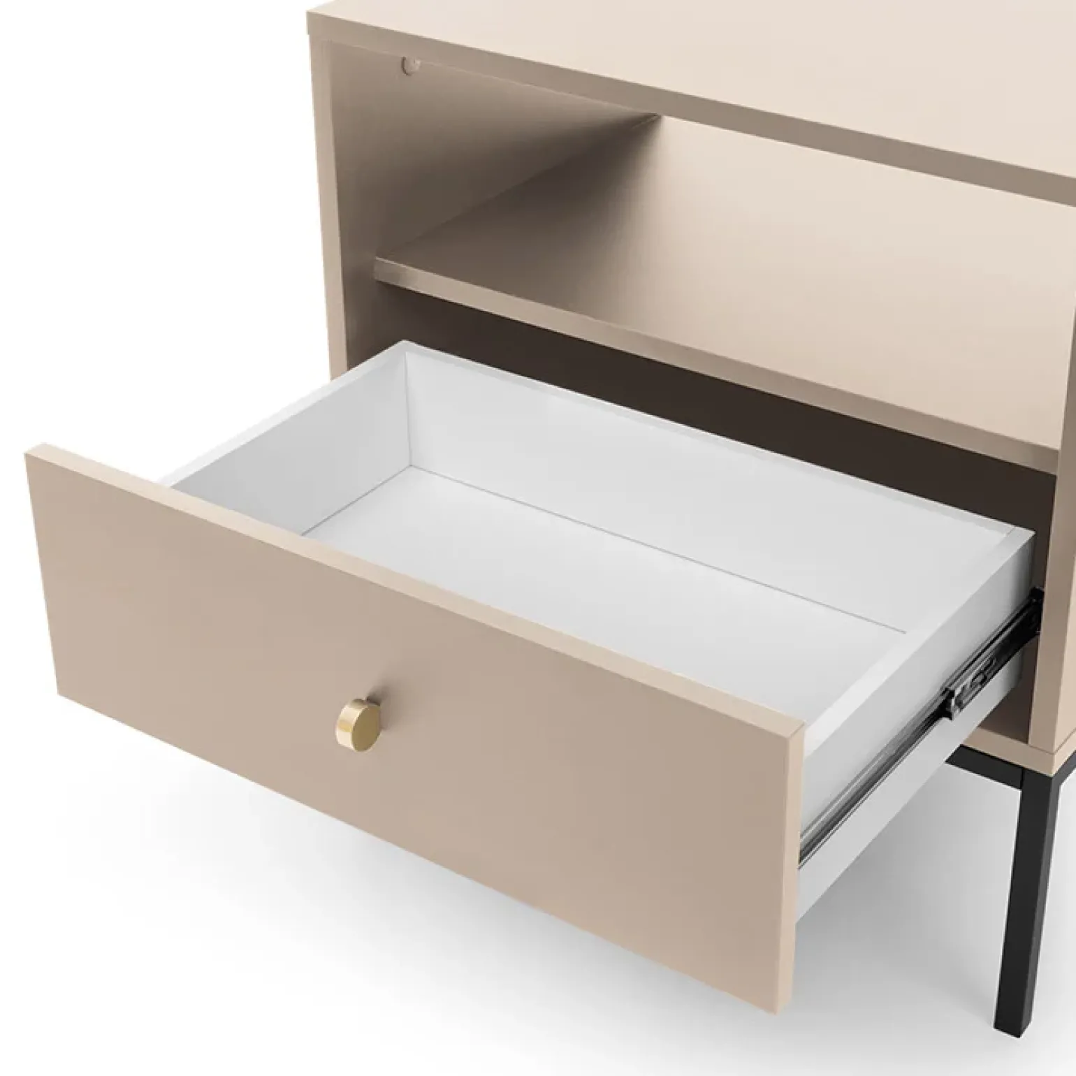 Comodino 54x56h cm 1 cassetto moderno beige Glory
