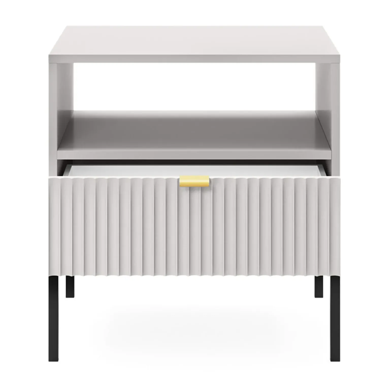 Comodino 54x56h cm 1 cassetto moderno grigio Alisa
