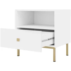 Comodino 55x56h cm 1 vano 1 cassetto bianco opaco Giuggiola