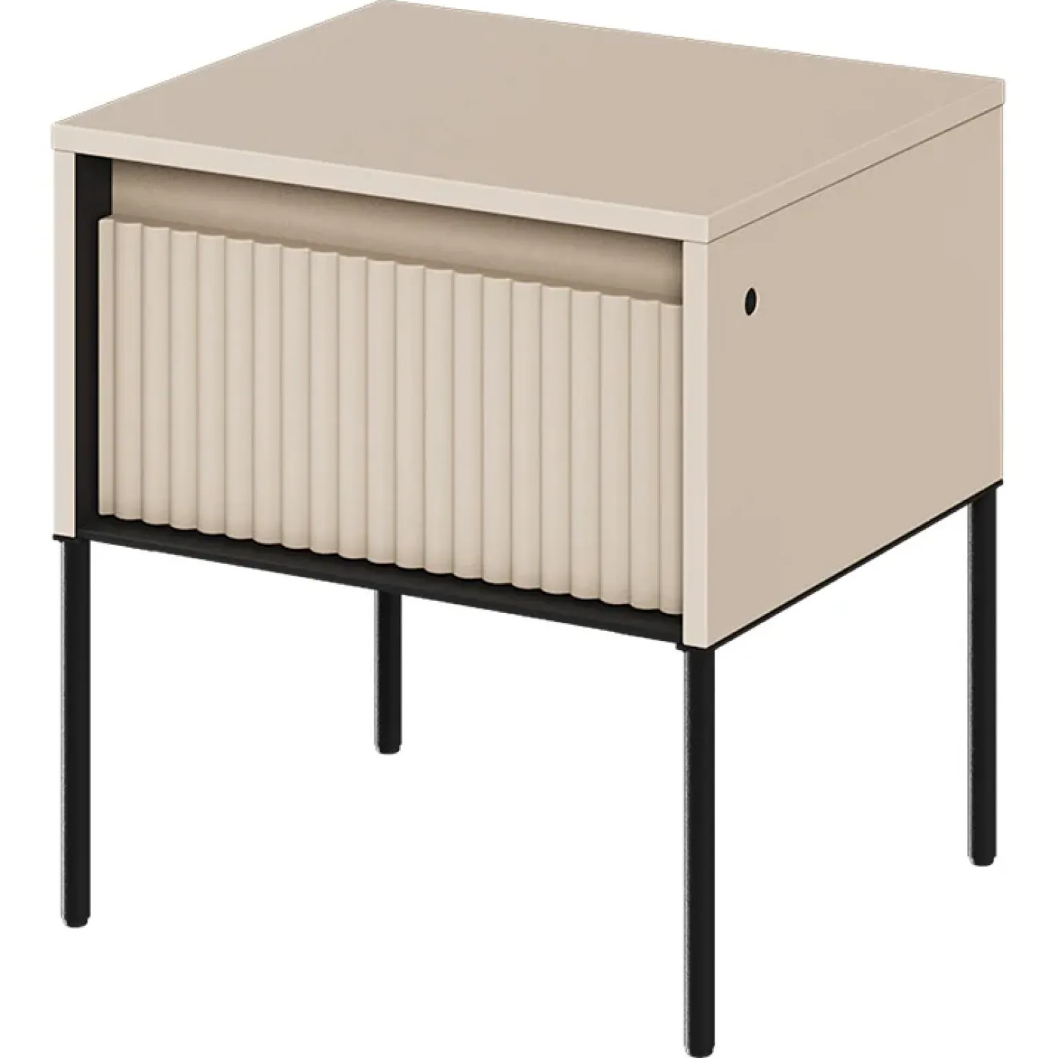 Comodino 46x50h cm cannettato beige nero Camelia