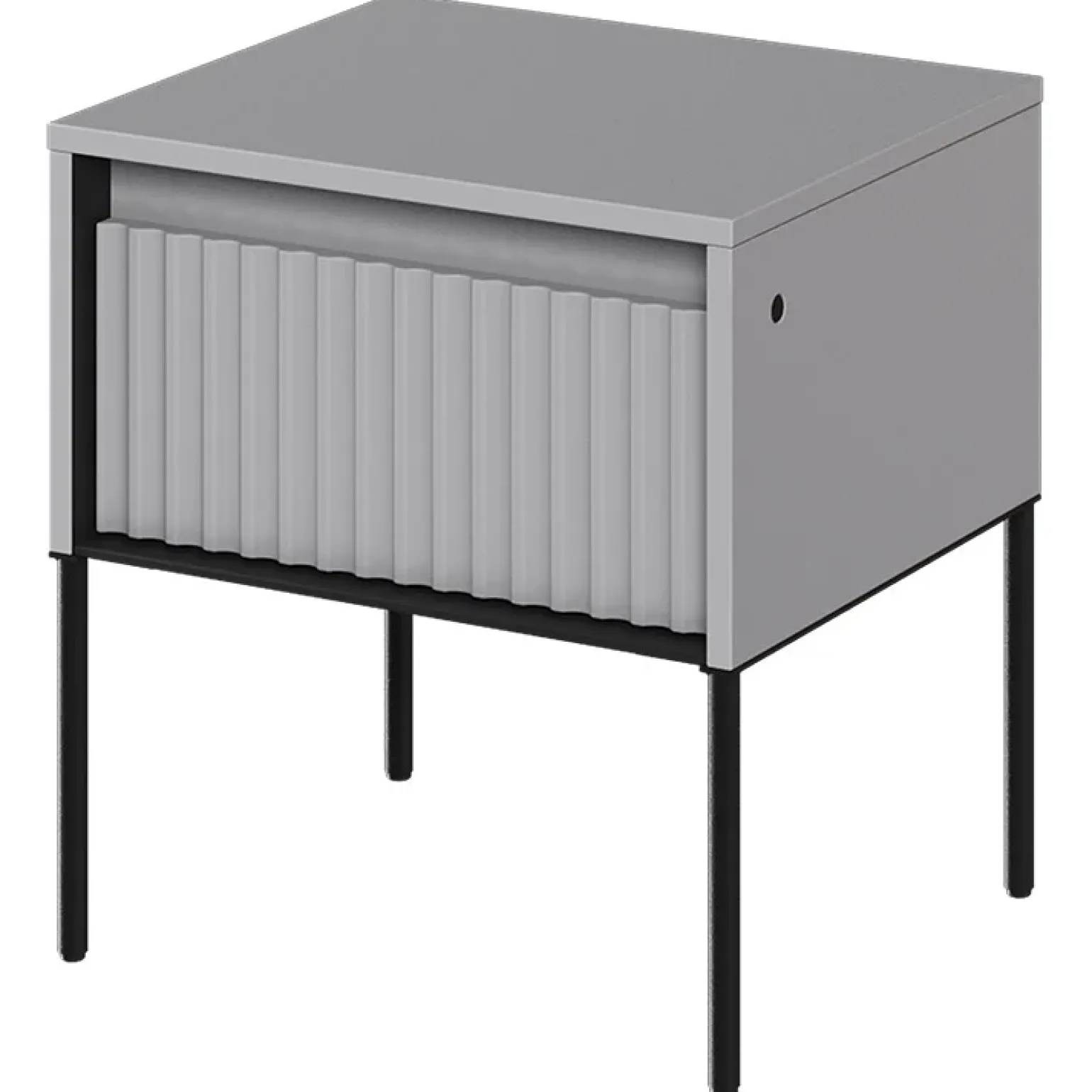 Comodino 46x50h cm cannettato grigio nero Camelia