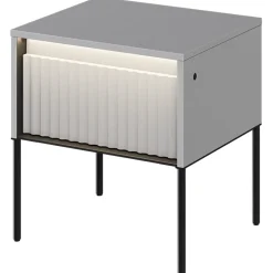 Comodino 46x50h cm cannettato grigio nero Camelia