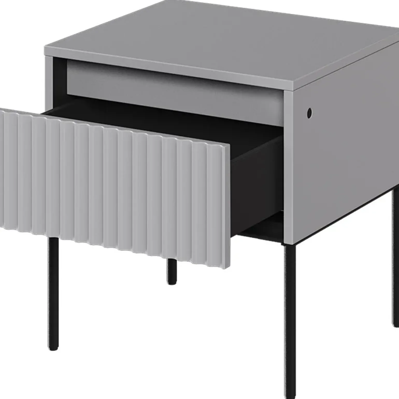 Comodino 46x50h cm cannettato grigio nero Camelia