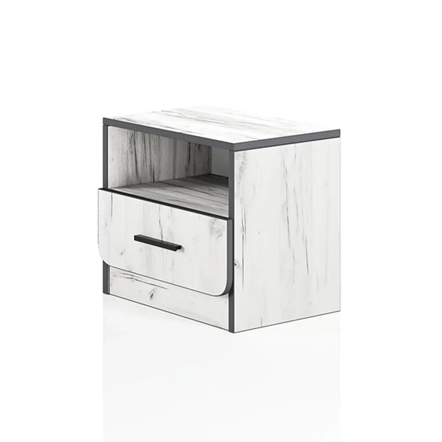 Comodino 40x41h cm con cassetto bianco rustico Zadar
