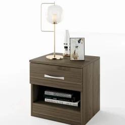 Comodino 40x41h cm con cassetto moderno noce Selvaggia