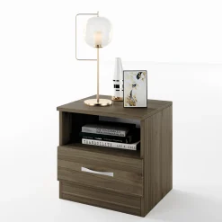 Comodino 40x41h cm  con cassetto moderno noce Selvaggia