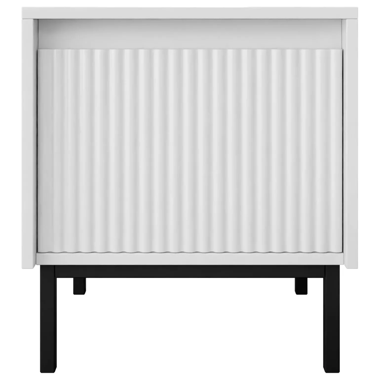 Comodino 45x50h cm design cannettato bianco Strike
