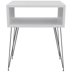 Comodino 45x59h cm design industrial bianco Jamar