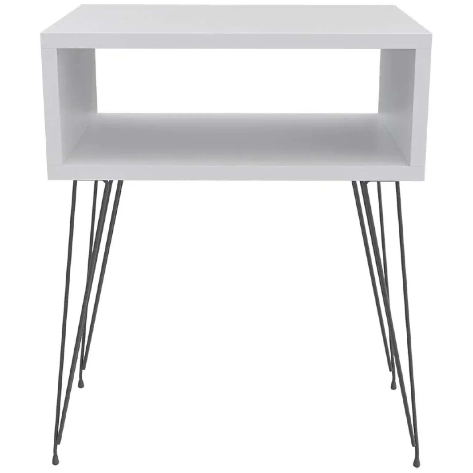 Comodino 45x59h cm design industrial bianco Jamar