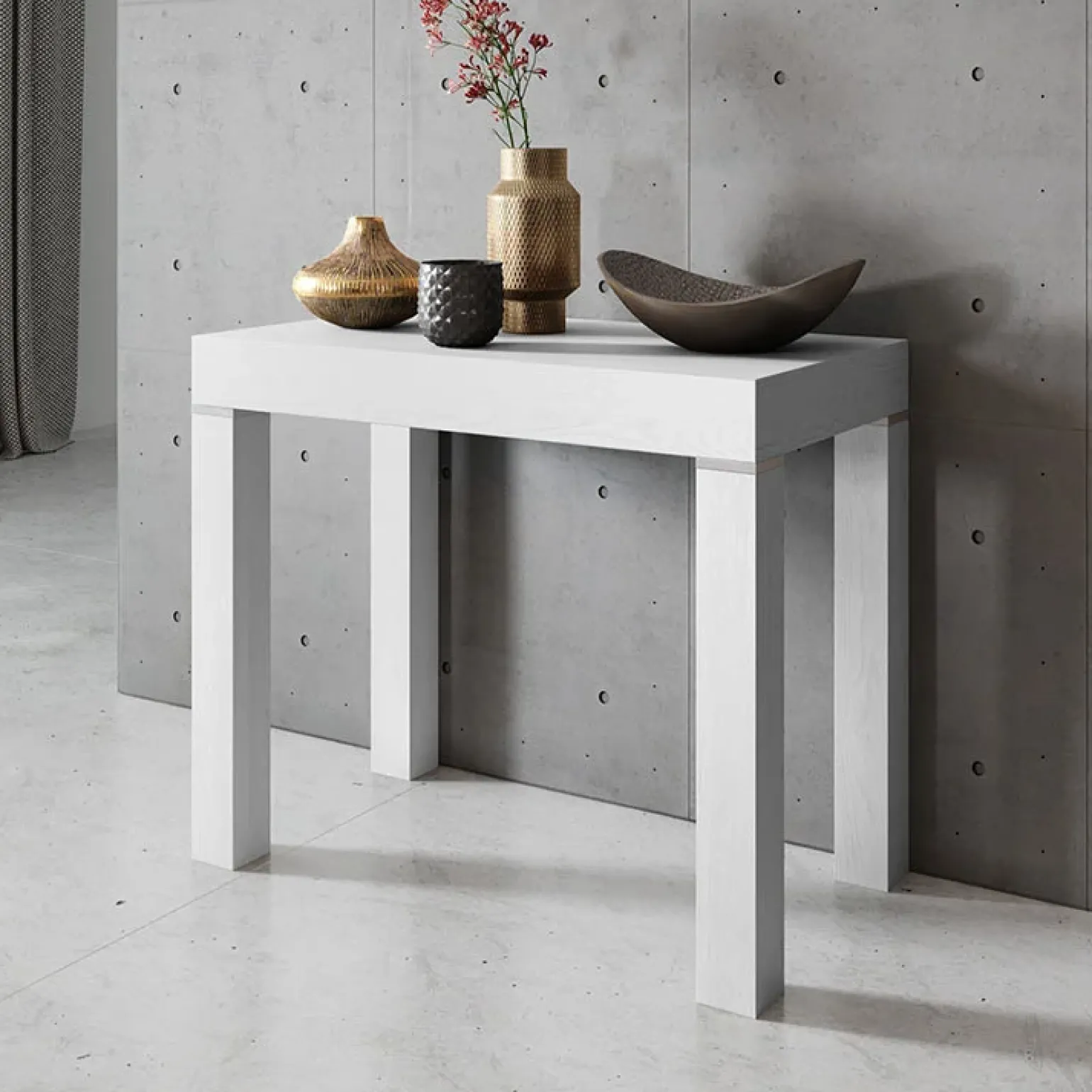 Consolle 50/300cm allungabile bianco frassinato Pandora 90 Gihome®