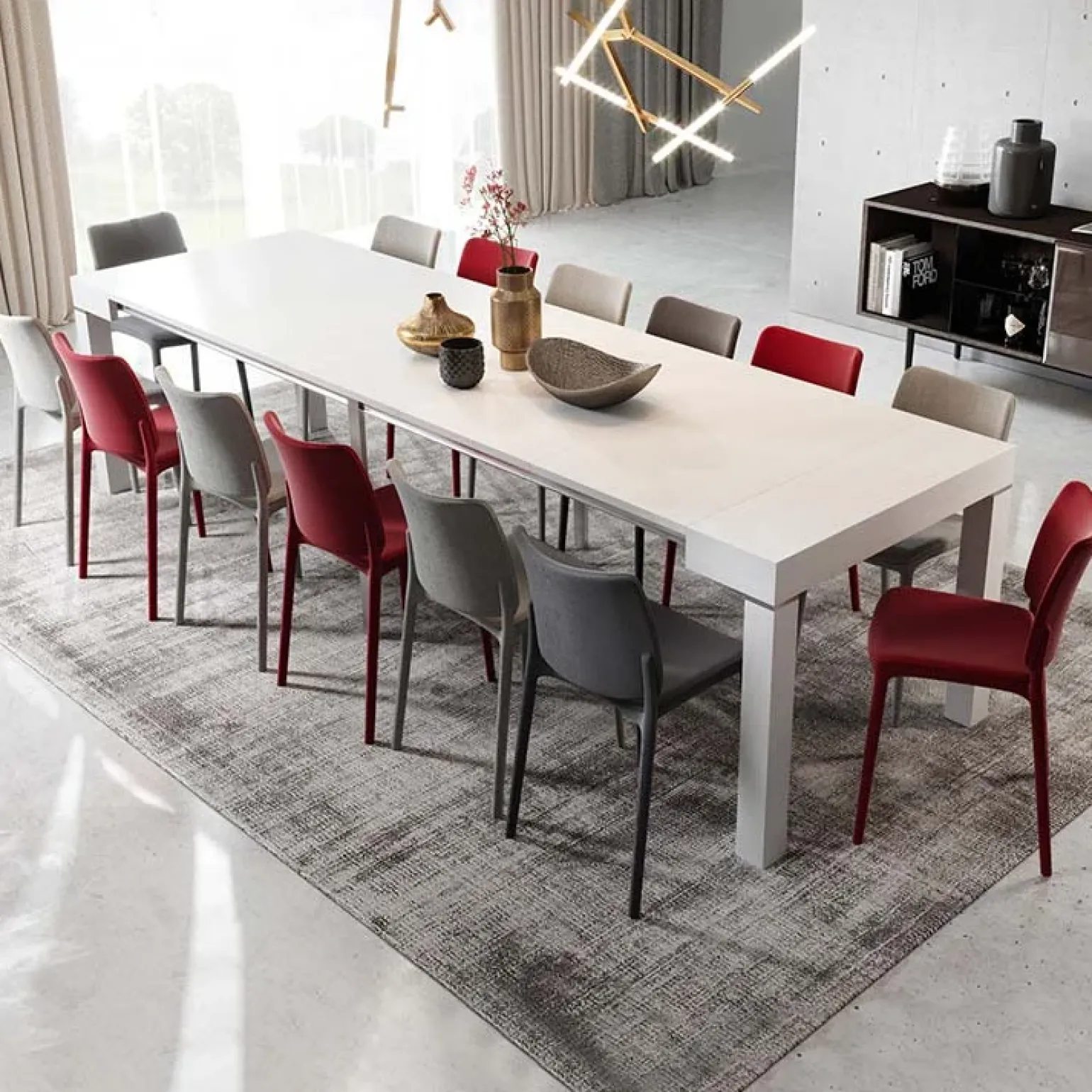 Consolle 50/300cm allungabile bianco frassinato Pandora 90 Gihome®