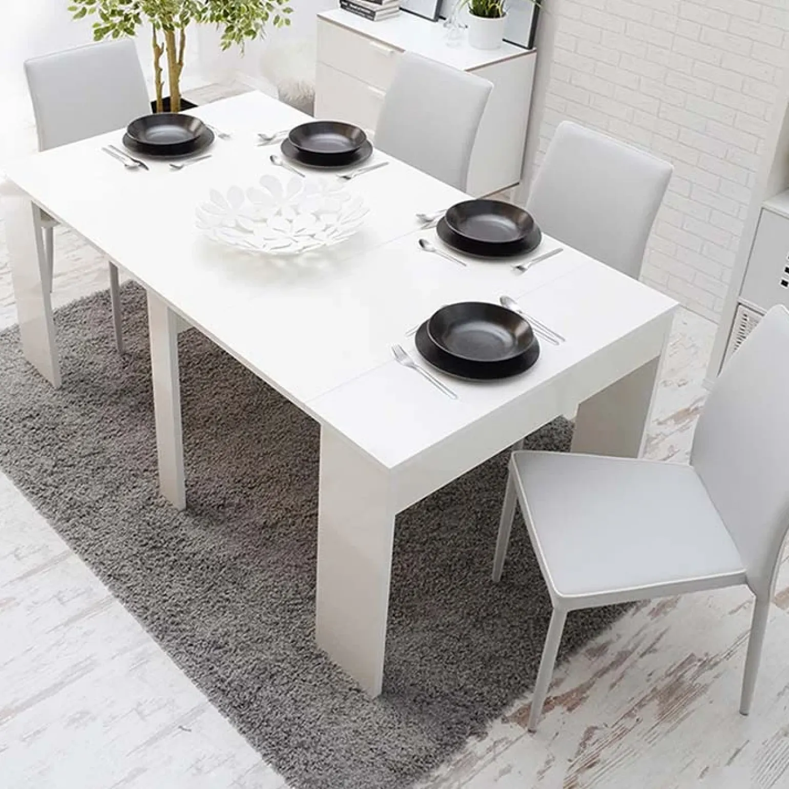 Consolle 50/302cm allungabile bianco opaco Diadema Gihome®