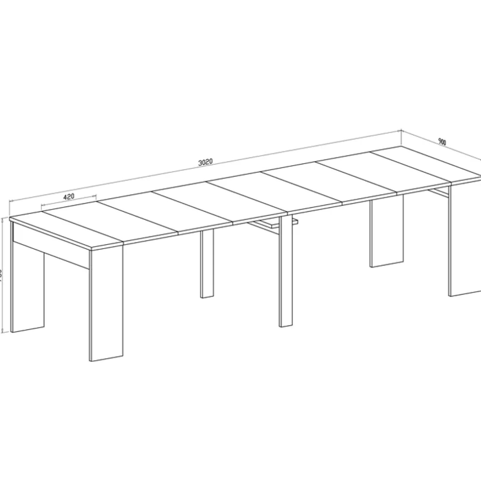 Consolle 50/302cm allungabile bianco opaco Diadema Gihome®