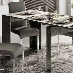 Consolle 54/252cm tavolo allungabile moderno ossido nobilitato Senigallia