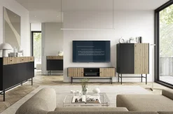 Consolle ingresso 93x79cm nero rovere cannettato Eterna