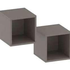 Coppia 2 mensole cubotti 28x29h cm da parete marrone bronzo Sunset