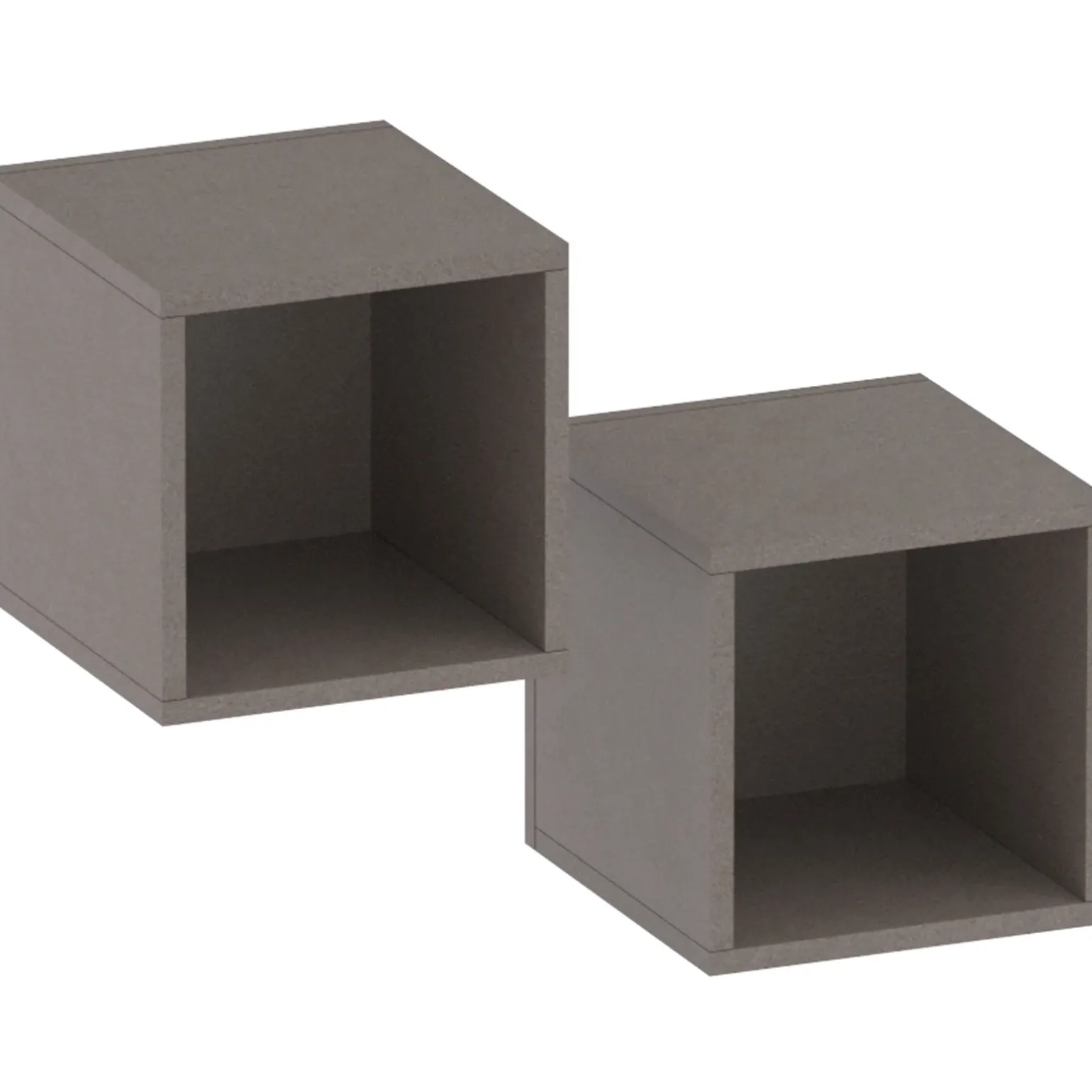 Coppia 2 mensole cubotti 28x29h cm da parete marrone bronzo Sunset