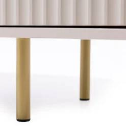 Credenza alta 80x140h cm 1 anta 2 cassetti cannettato moderna beige Vanessa