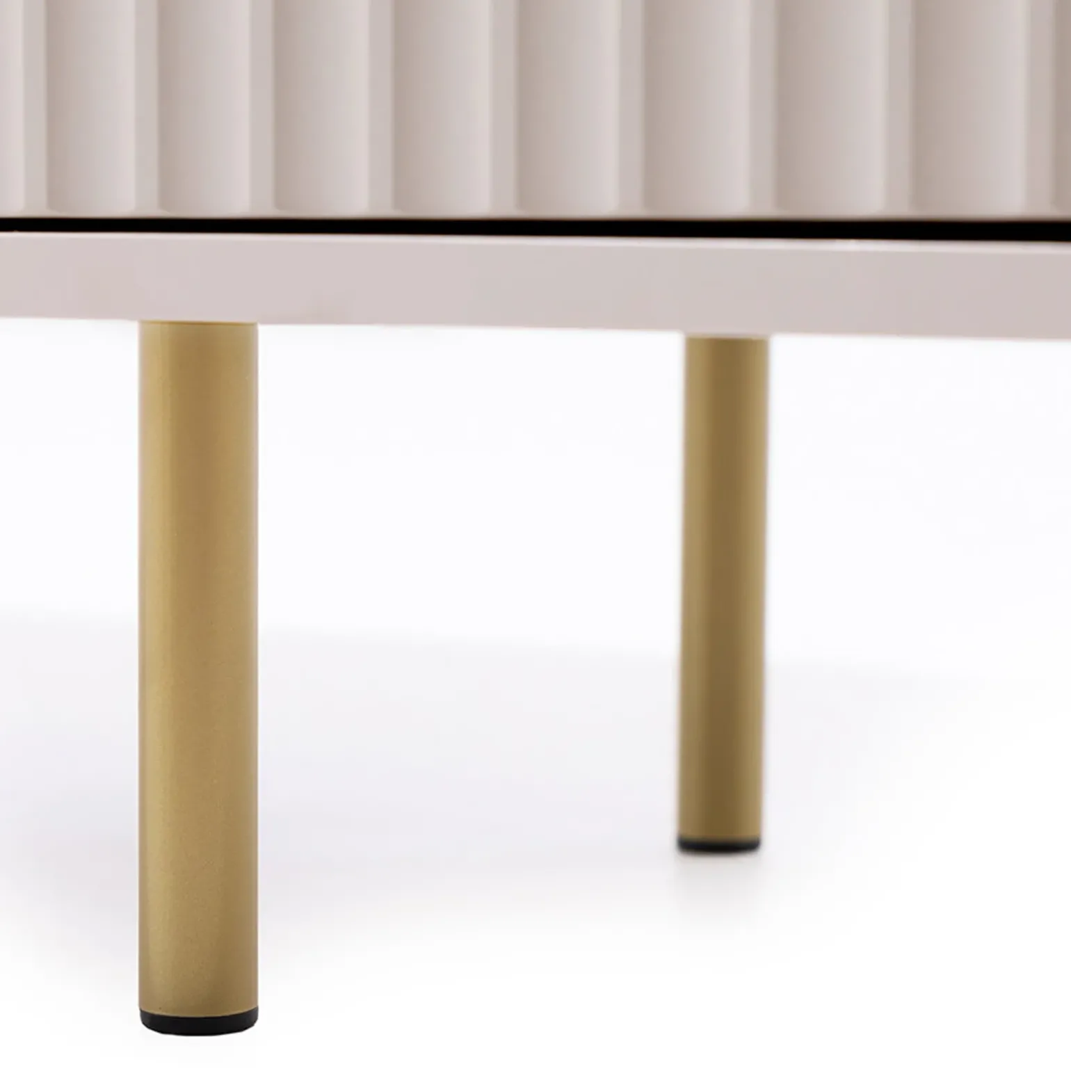 Credenza alta 80x140h cm 1 anta 2 cassetti cannettato moderna beige Vanessa