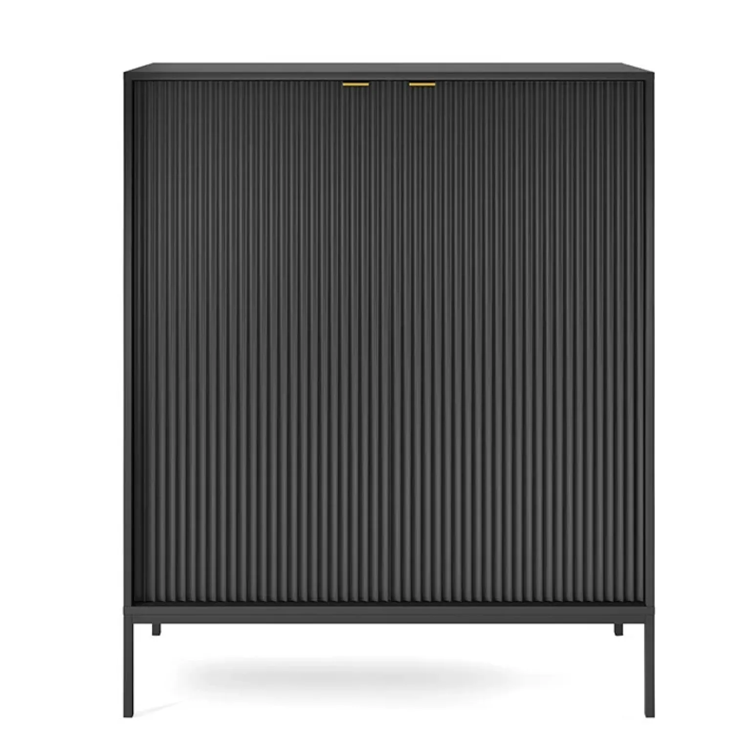 Credenza alta 104x125h cm 2 ante moderna soggiorno nero Alisa