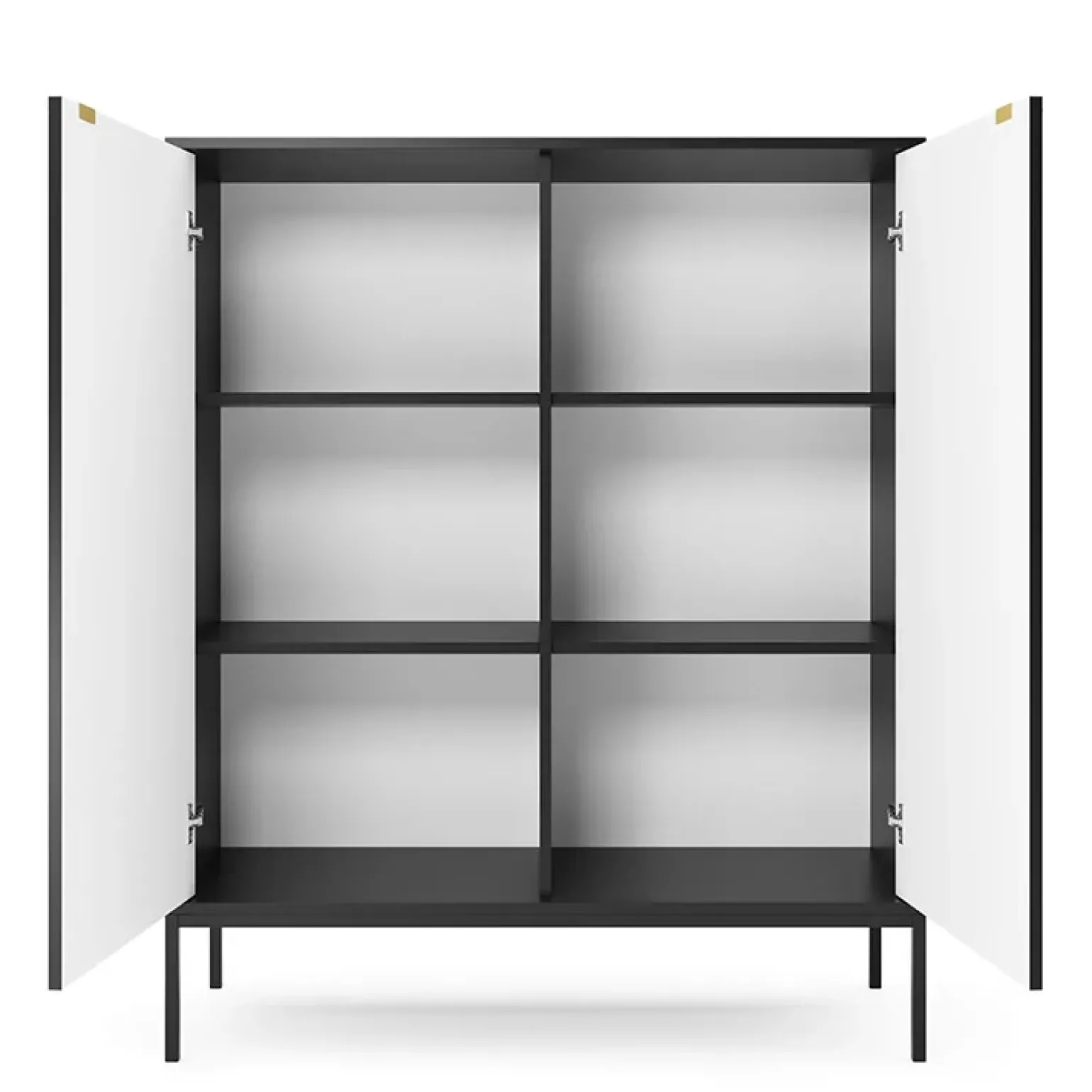 Credenza alta 104x125h cm 2 ante moderna soggiorno nero Alisa
