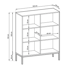 Credenza alta 104x125h cm 2 ante moderna soggiorno nero Alisa