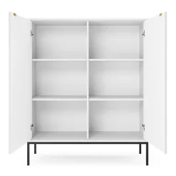 Credenza alta 104x125h cm 2 ante soggiorno bianco Alisa