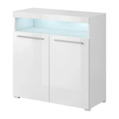 Credenza alta 91x92h cm 2 ante moderna bianco lucido Frisk