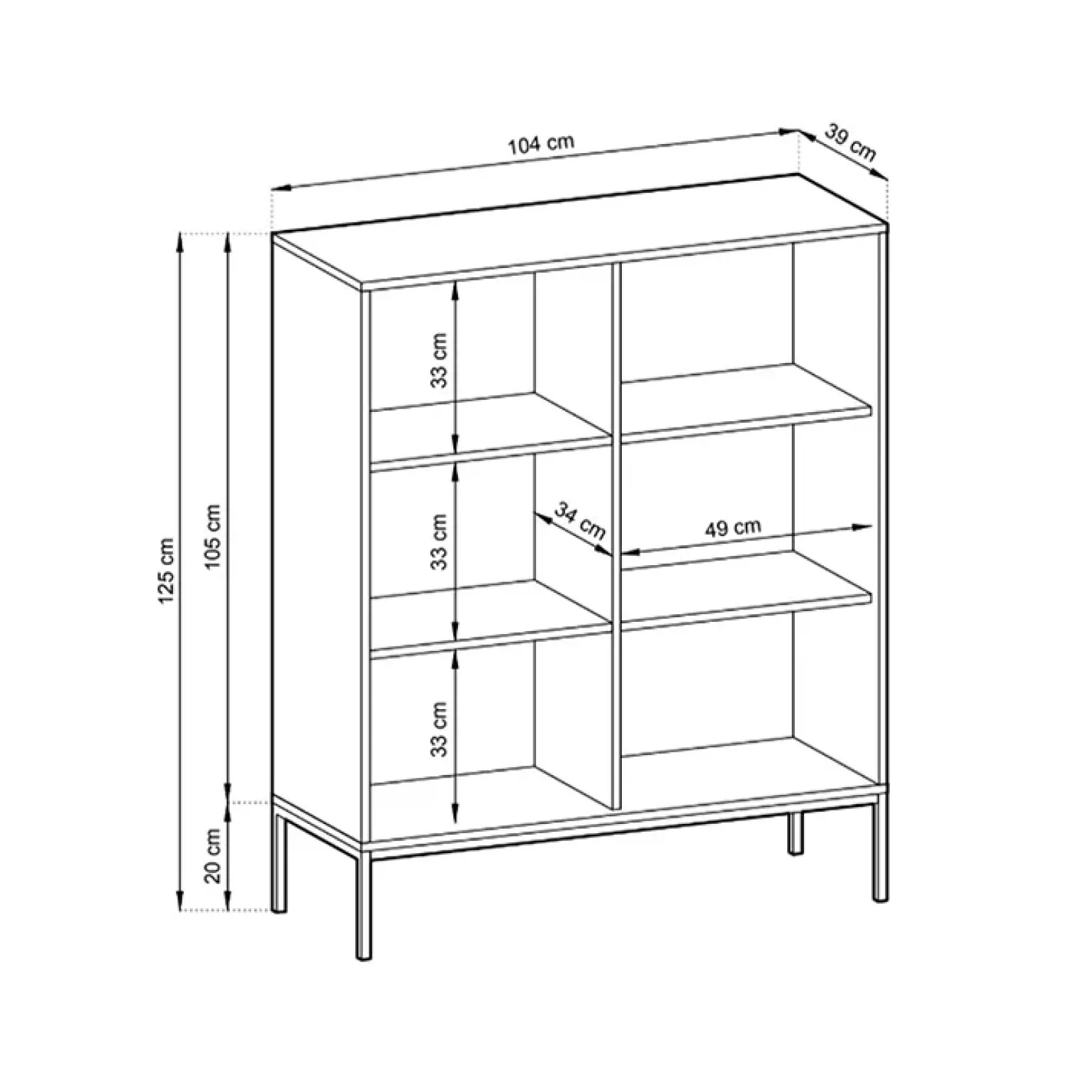 Credenza alta 104x125h cm 2 ante soggiorno verde Alisa