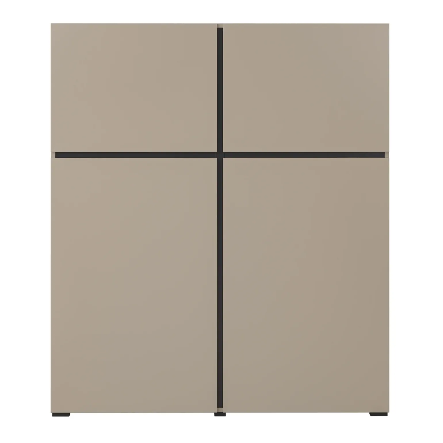 Credenza alta 120x140h cm 4 ante moderna tortora nero Lolla