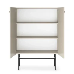 Credenza alta 94x132h cm 2 ante moderna beige Eterna
