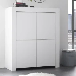 Credenza alta 110x140h cm 4 ante bianco opaco Halston
