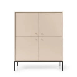 Credenza alta 104x125h cm 4 ante soggiorno beige Glory