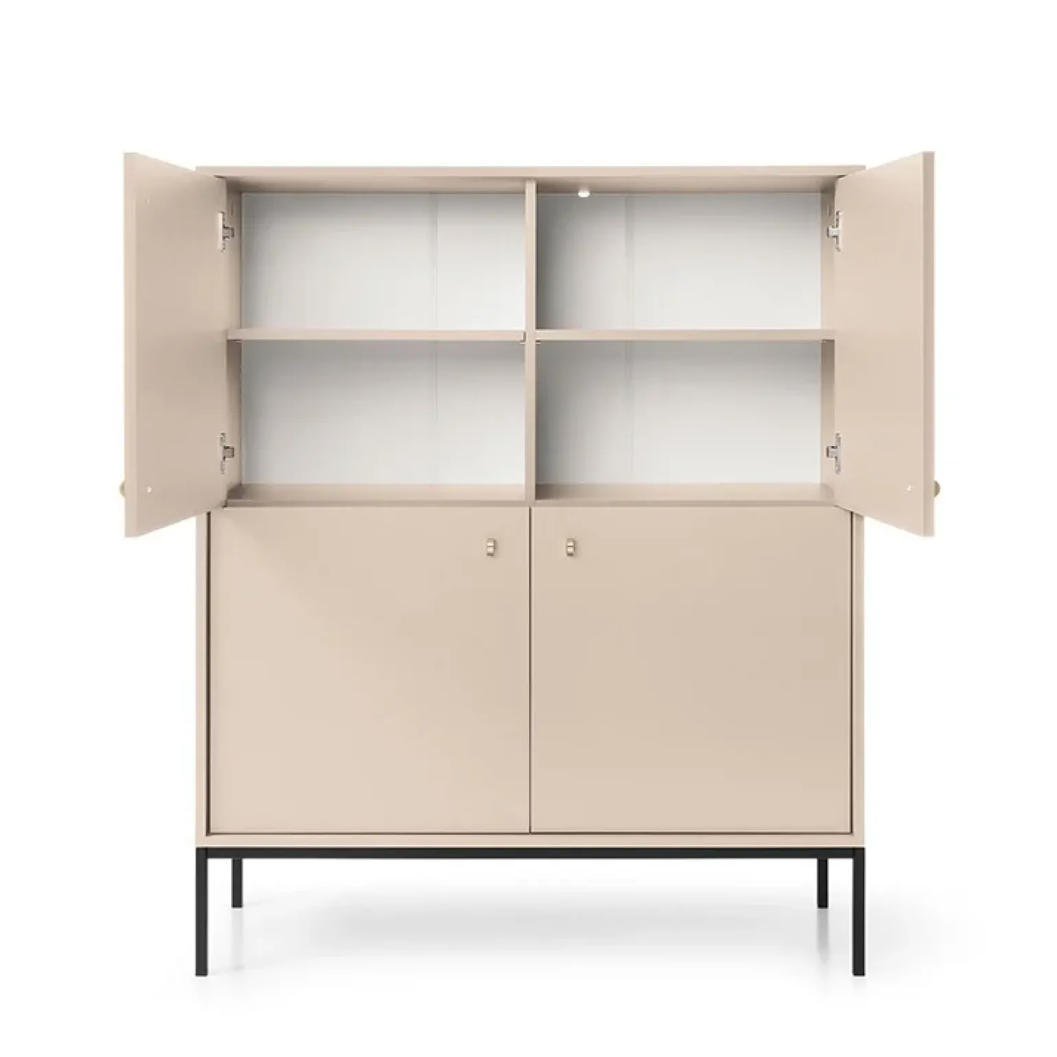 Credenza alta 104x125h cm 4 ante soggiorno beige Glory