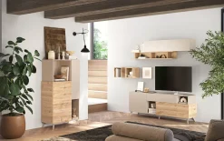 Credenza alta 81x154h cm 2 ante beige rovere chiaro Witty