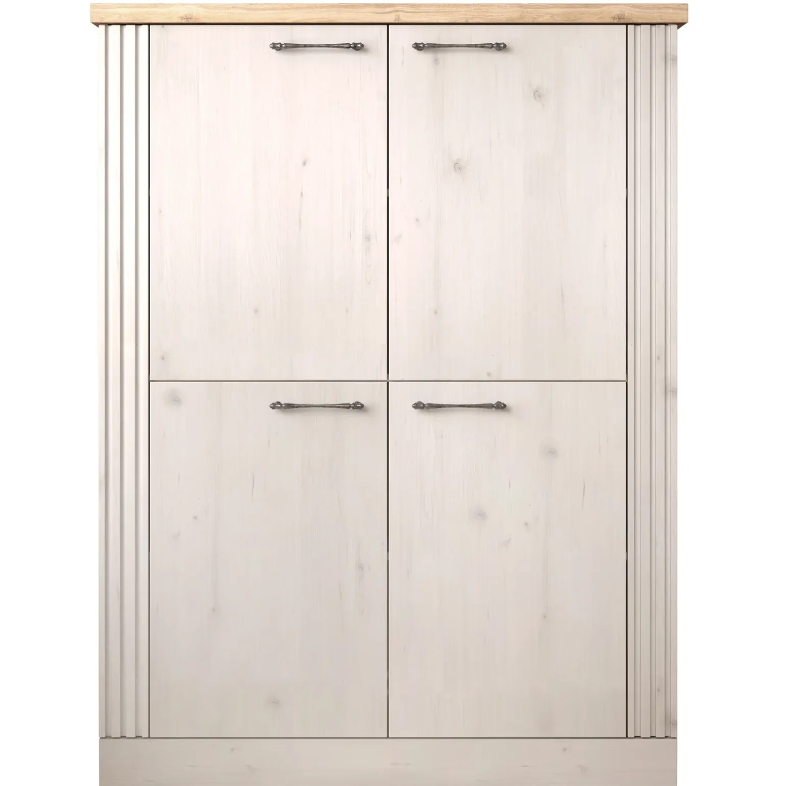 Credenza alta 118x160h cm 4 ante rovere bianco frassinato Armonia