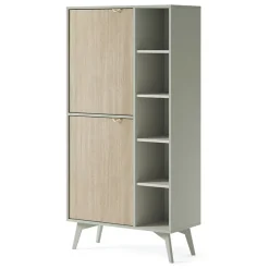 Credenza alta 80x160h cm 2 ante verde salvia rovere Myrta