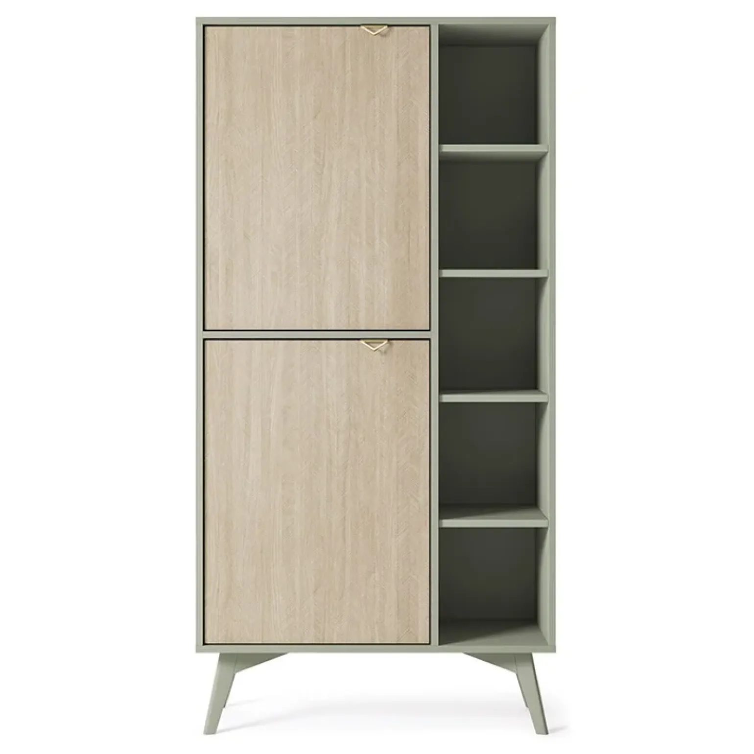 Credenza alta 80x160h cm 2 ante verde salvia rovere Myrta