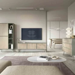 Credenza alta 80x160h cm 2 ante verde salvia rovere Myrta