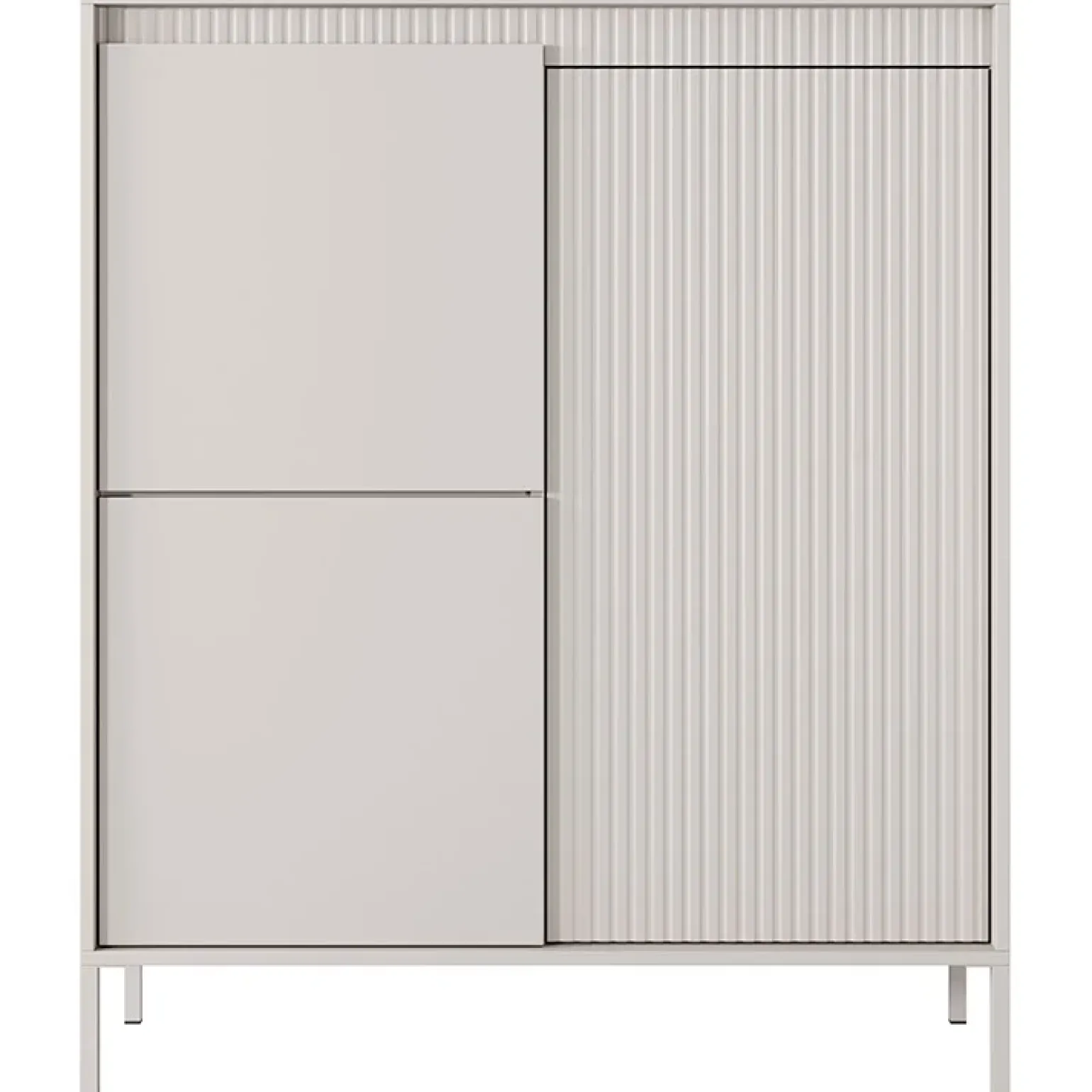 Credenza alta 104x124h cm 3 ante beige cannettato Ciar