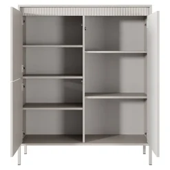 Credenza alta 104x124h cm 3 ante beige cannettato Ciar