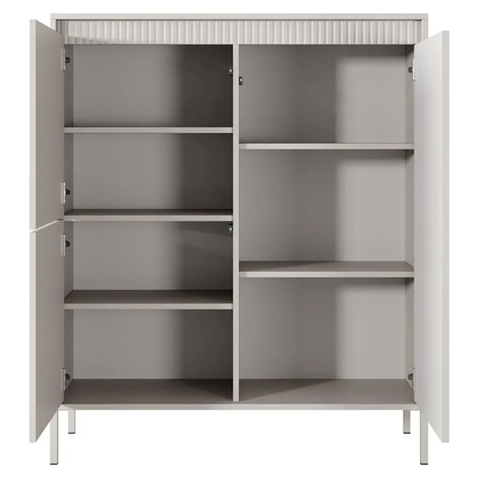 Credenza alta 104x124h cm 3 ante beige cannettato Ciar