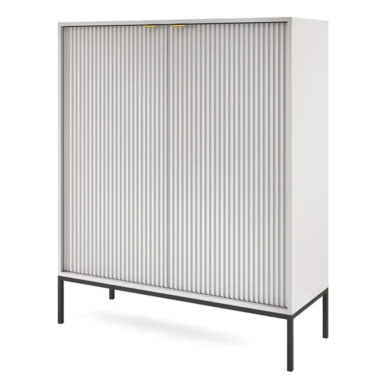 Credenza alta 104x125h cm 2 ante soggiorno grigio Alisa