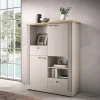 Credenza alta 118x160h cm 2 ante 2 cassetti 3 vani rovere bianco frassinato Armonia