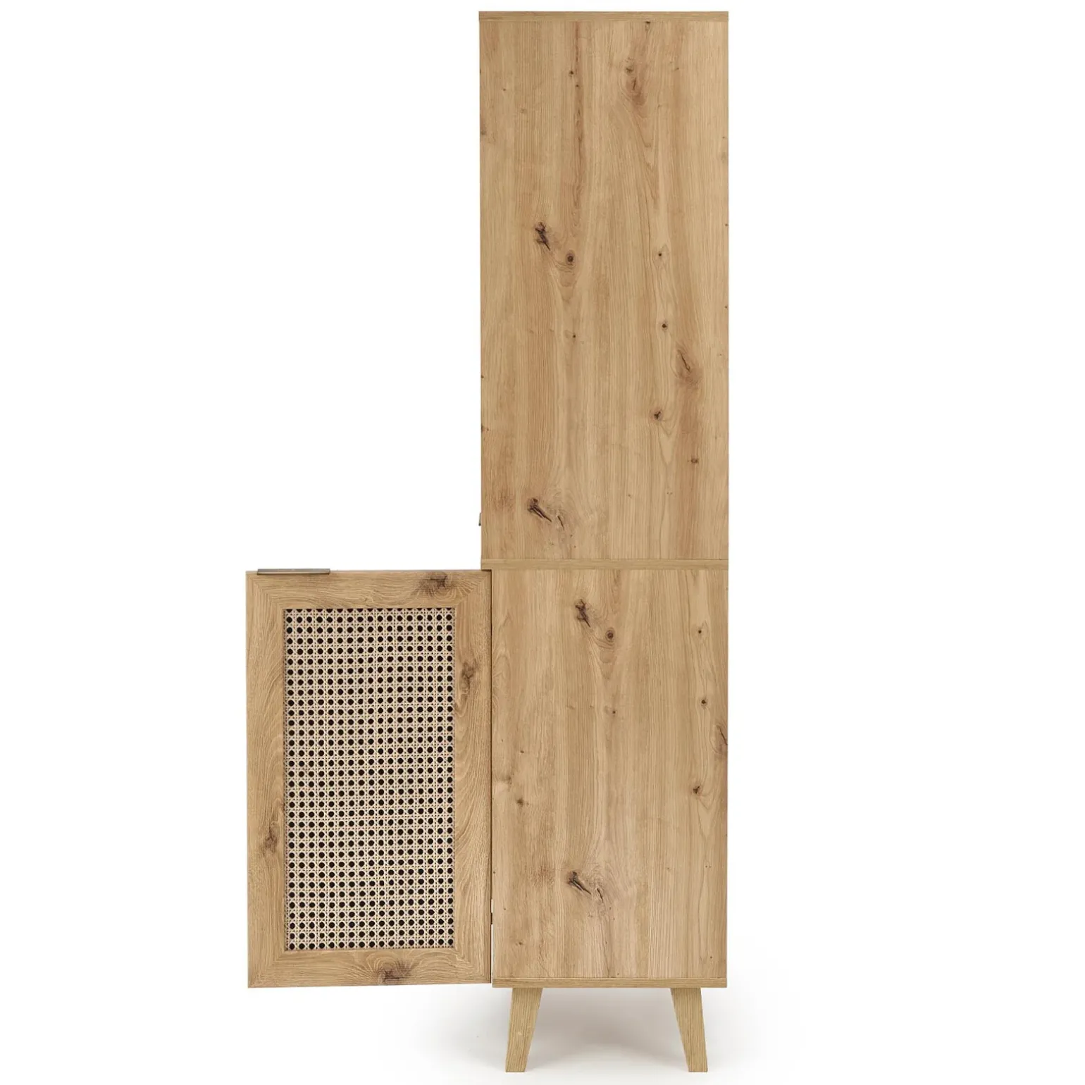 Credenza alta 80x173h cm con libreria 2 ante 3 vani moderna rovere Sombra