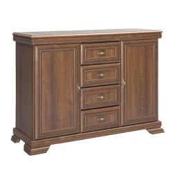 Credenza alta 128x195h cm con vetrina arte povera quercia Kelly