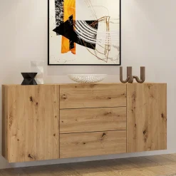 Credenza sospesa 140x63h cm moderna rovere Fusion